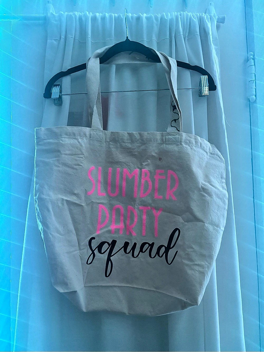 Slumber Party Squad Tote Bag in White